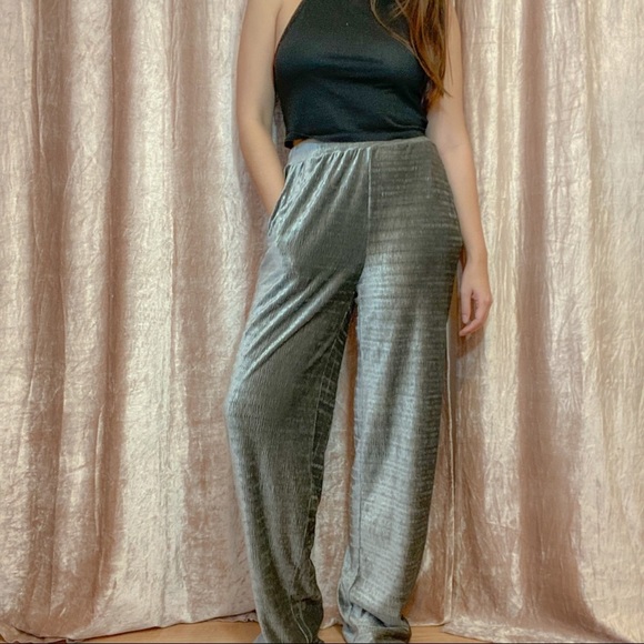 Moss Copenhagen Silver Velvet Pants - Picture 3 of 6